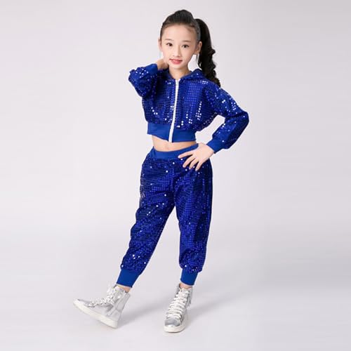 Conjunto infantil de lentejuelas para niñas color azul de 6 a 7 años 7