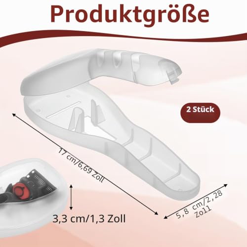 2er Set Transparente Rasierer-Reiseetui, Tragbare Manuelle Rasiererabdeckung, Kunststoff-Reiseetui, Universeller Rasiererhalter und Schutzetui