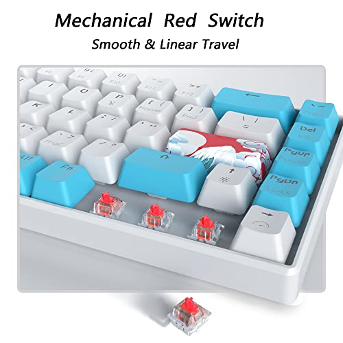 Image of Fogruaden 60% Mechanical Gaming Keyboard, 68 Keys, RGB Backlit, Compact 60 Percent Wired Keyboard for Win /Mac PC Gamer, Easy to Carry on Trip (68Sea-RedSwitch-RGB)
