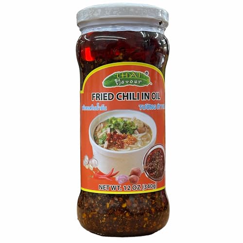 Thai Flavour Fried Chili in Oil, 12 oz, Spicy and