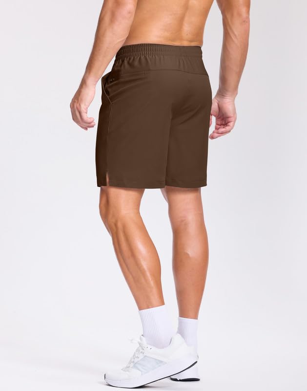 Image of GGJ Men's Lightweight Athletic Shorts with 2 Zipper Pockets 7 inch /9 inch /5 inch Gym Workout Running Quick Dry Tennis Shorts for Men