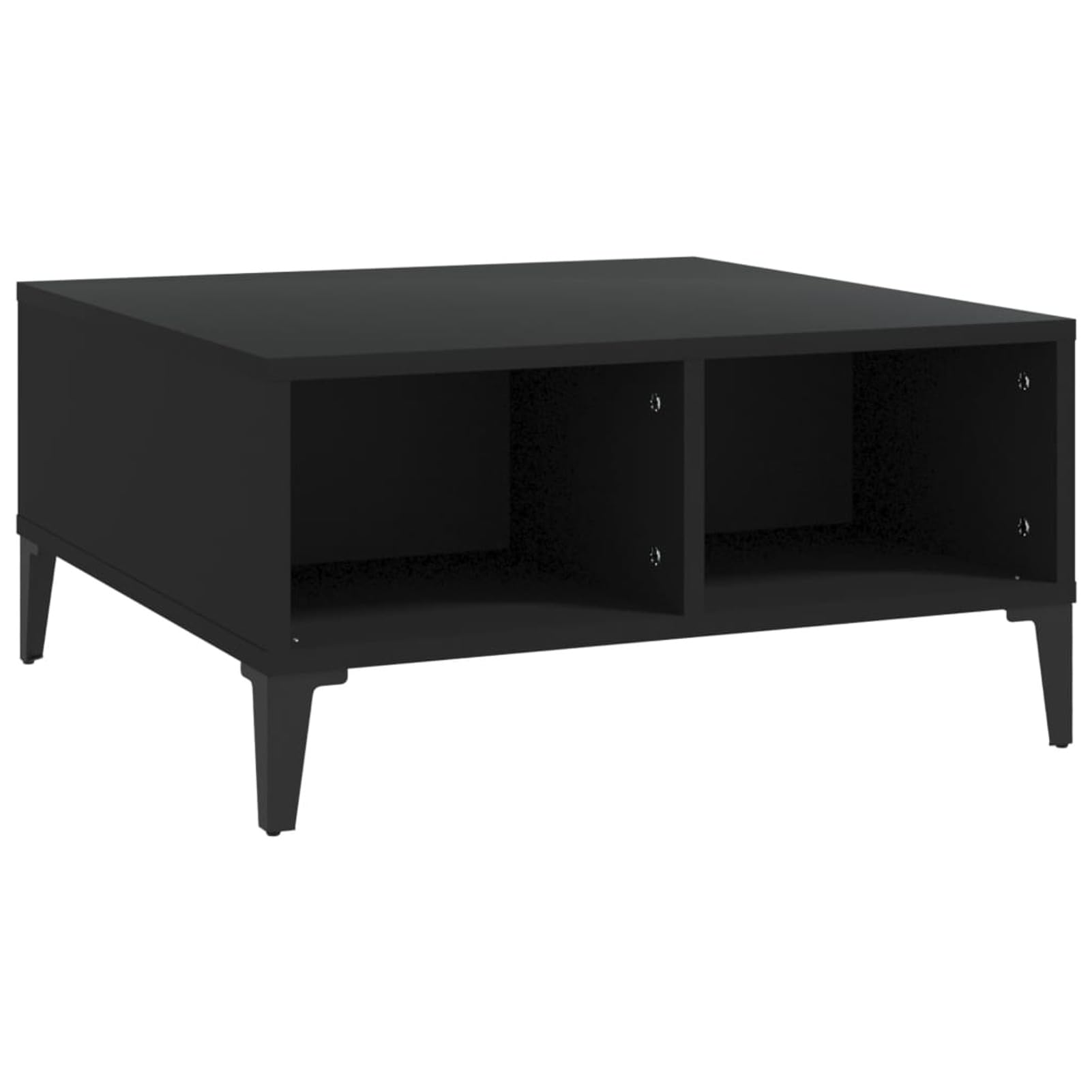 Homgoday Tavolino da caffè nero, 60 x 60 x 30 cm, in legno ingegnerizzato, tavolino da tè, per soggiorno, sala ricevimenti per ospiti, ufficio e corridoio