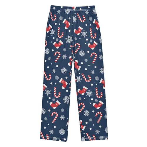 Sock Snowflake Candy Christmas Boys Pants for Kids Jogger Pants with Pockets S-XL