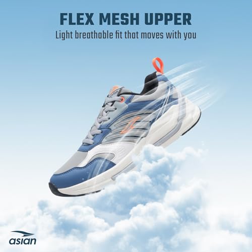 Image of ASIAN Powerkick-05 Running Shoes for Men | Breathable Mesh Knit Sports Shoes | EVA Midsole for Energy Return | Memory Foam Sneaker for Boys | Ideal for Gym, Sports, and Training