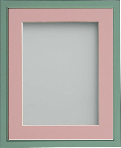 Frame Company Drayton Range A4 Green Picture Photo Frame with Pink Mount For Image Size A5