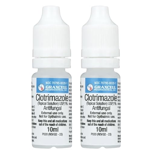 Graxcell Maximum Strength Clotrimazole 1% Antifungal Topical Solution | Fast-Acting Relief for Athletes Foot Jock Itch Ringworm | Soothes Itching & Burning (Pack of 2)