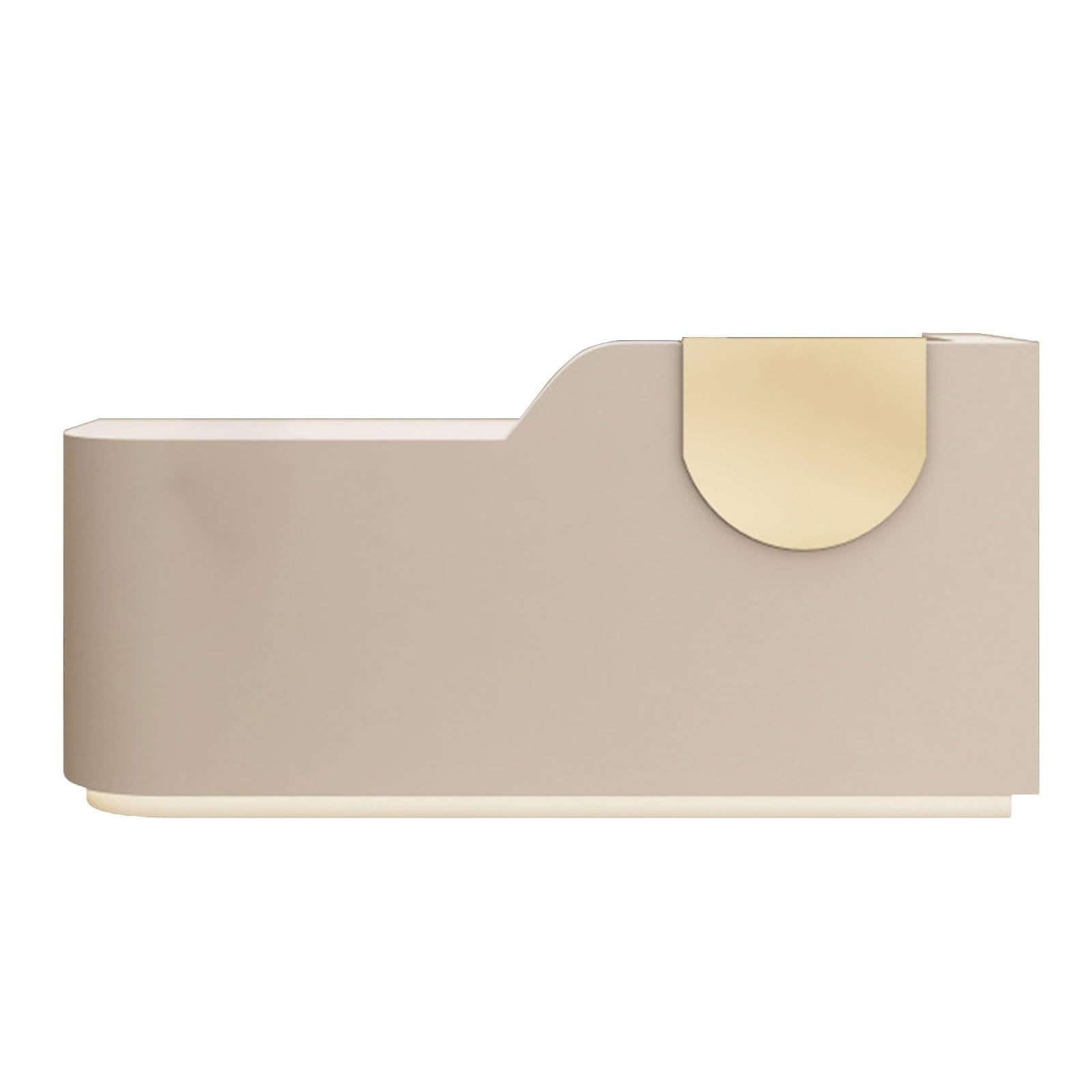 Banco di ricezione Moderno, con LED Luce Bancone Reception Ufficio, Armadio con ante, Non richiede installazione(Off-white,140cm)