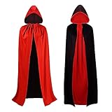 vampir umhang mädchen 【DOPPELSCHICHT & WENDBAREN UMHANG】: Der Vampirumhang besteht aus zwei Schichten und einer Kapuze und kann auf beiden Seiten in verschiedenen Farben getragen werden, um Sie cool aussehen zu lassen.