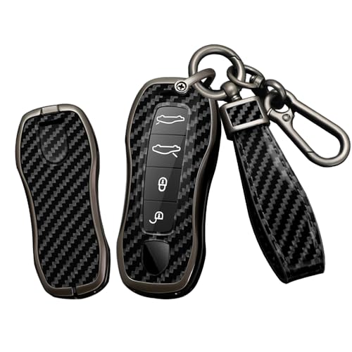 Coque de clé Porsche en carbone noir l'accessoire idéal pour vos déplacements quotidiens