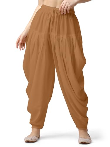 Image of Mehrang Loose Fit Rayon Dhoti Pant for Women Patiala Slawar Bottom Wear Harem Pants, Waist Free Size (26 Inch to 38 Inch)