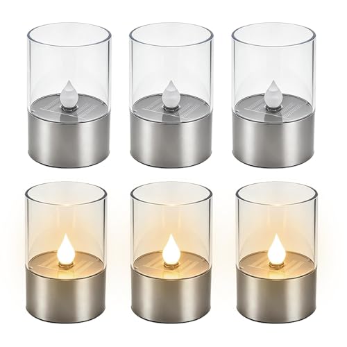 Velas LED solares reutilizables para mesas de camping y cenas de boda