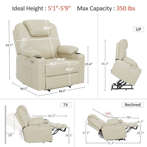 Image of MCombo Power Lift Recliner Chair for Elderly, Heat and Massage R7045