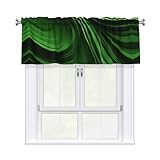 NBAGHPQ Vorhang, Querbehang mit geschwungener Struktur, für Küche, Badezimmer, 137 x 45 cm, Grün