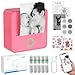 eSynic Pink Mini Portable Thermal Printer for Phone Pocket Photo Printer with 10 Rolls Of Thermal Paper Inkless Bluetooth Sticker Printer for Android IOS Kid Sticker Machine for Photo, Journal, Study