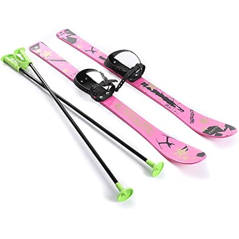 Kinderski Babyski Ski Lernski mit Stöcken 90cm Rosa für Kinder Cover