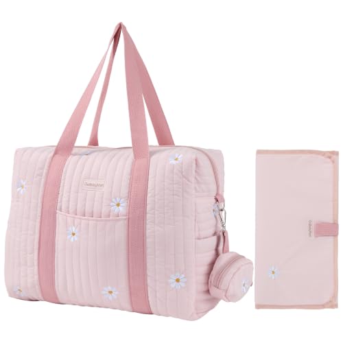 GOBABYMART 3pc Diaper Bag Tote Set, Hospital Bag for Labor &amp; Delivery, Maternity Travel Bag with Changing Pad &amp; Pacifier Case