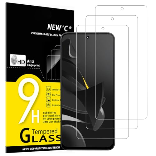 New'C 3 Pezzi, Vetro Temperato Per Xiaomi Poco M7 Pro 5G, Pellicola Prottetiva Anti Graffio, Anti-Impronte, Senza Bolle, Durezza 9H, 0,33Mm Ultra Tras