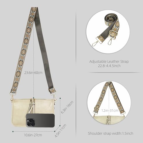 Image of Crossbody Bag for Women, Bohemian Vintage Purse with Wide Strap | Stylish Vegan Leather Design, Adjustable Shoulder Strap, Versatile for Daily Travel and Weekend, Ideal Gift Choice