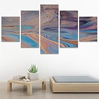 SIGNWIN 5 Panel Canvas Wall Art Modern Art 3D Abstract Abstract Brushstroke Contemporary Digital for Home Decorations Ready to Hang - 60