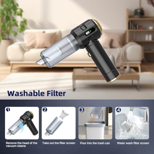 Image of Handheld Vacuum Cleaner,22000PA Powerful Suction Car Mini Vacuum Cleaner | Rechargeable Portable Lightweight Dust Blower,Car Mini Vacuum Cleaner for Deep Cleaning of Home,Car and Pet Hair