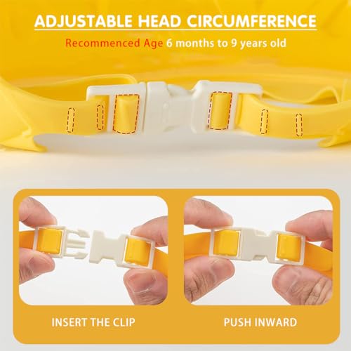 Image of SNOWIE SOFT Baby Shower Cap Hair Brush Rinse Cup Soft Silicone Crown Cap Adjustable Bath Cap Protecting Eye & Ear for Baby Shower Gift Set, Yellow Infant Bath Protection Kit