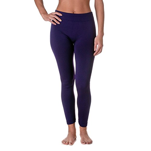 Fashionmic Premium Heavy Weight Fleece Lined Legging - Many Color,Free Size,Purple