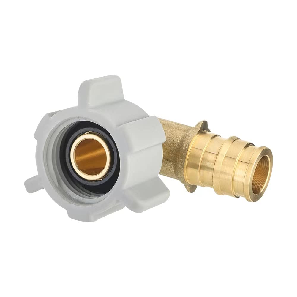 Paquete de 10 accesorios de latón de expansión EFIELD Pex-A de flujo completo de 1/2 pulgada Pex x 1/2 pulgada, codo giratorio NPT hembra, certificado ASTM F1960 UPC