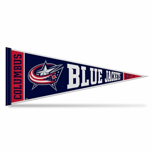 Rico Industries NHL Hockey Columbus Blue Jackets Rally 12" x 30" Felt Wall Décor Pennant - Great for Home/Bed Room/Man Cave Décor