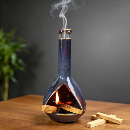 Ceramic Palo Santo Chimney Incense Burner for Palo Santo, Sage, Cones