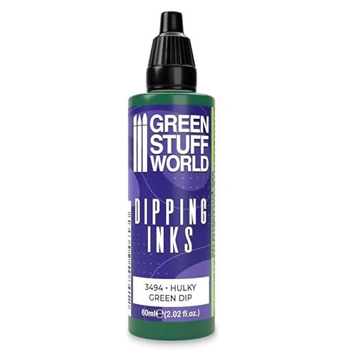 Green Stuff World Tinta de inmersión de 60 ml, pintura modelo de alto contraste, color verde Hulky