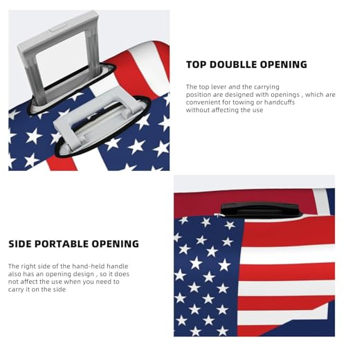 Travel Luggage Cover America Flag And Norwegia Norwegian Flag Fashion Washable Baggage Suitcase Protector Fit For Luggage X-Large4