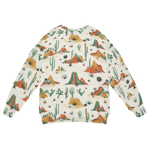 JUNZAN Retro Western Cacti Desert Little Boys Pullover Hoodie Fleece Kids Pullover Hoodie Sports 4T2
