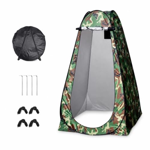 Tienda privacidad portátil camping ducha vestidor camuflaje con ventanas 2