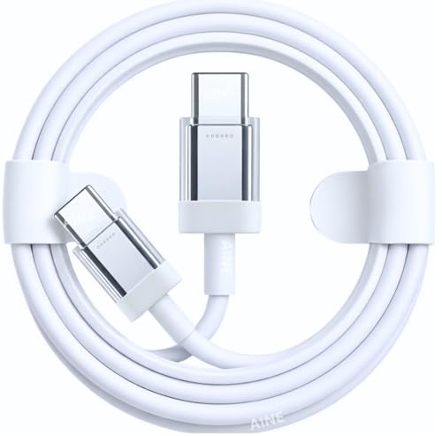 AINE 45W Type-C to C Fast Charge & Data Cable Compatible with Nothing Phone 3A Series CMF Phone 2 Pro CMF Bud Laptops USB-C Devices – White | Original Charging Speed
