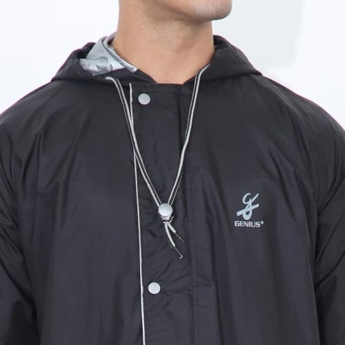 Image of Shasmi Men's Raincoat for Men Waterproof with Hood | Premium Polyester Rain Suit for Bike Riders | Leak Proof Full Body Rainwear Set with Pants | Heavy Duty Zipper (Rainy 291)