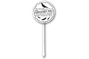 9.2x9.2 Inch Raven Apothecary Aluminum Sign with Stake