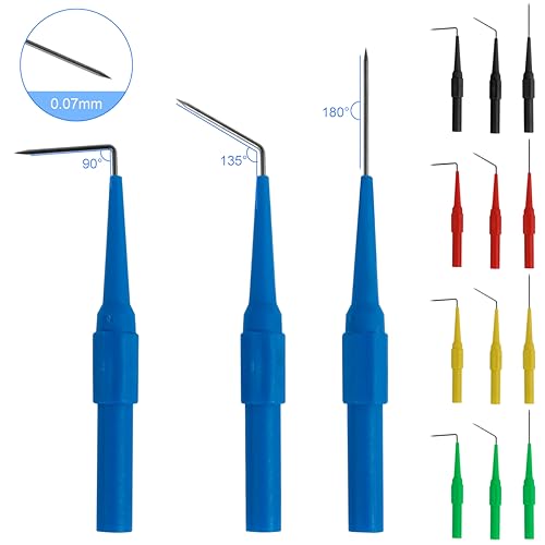 Image of 30Pcs Back Probe Kit 1000V /10A Stainless Steel Back Probe Pins with Alligator Clip Banana Plug to Alligator Clip Copper Test Lead Multi Color Car Test Probe Pins Set for Car