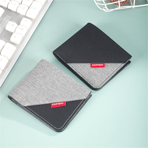 Short Canvas Wallet Stylish Simple Wallet(Gray)3