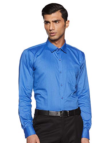 Image of Hang & Wear Men's Plain Regular fit Formal Shirt (MSCHAMBRAY-24- Blue 44
