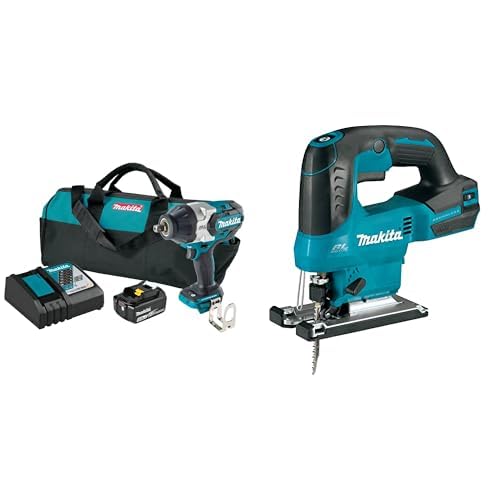 Image of Makita XWT19T 18V LXT Brushless 3-Speed 1 /2 inch Sq. Drive Impact Wrench Kit w /Detent Anvil with bonus XVJ04Z 18V LXT Brushless Jig Saw