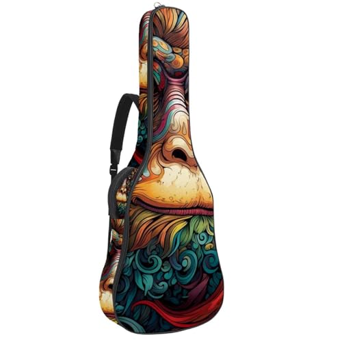 Housse pour guitare acoustique multicolore au motif de singe coloré pour vos déplacements