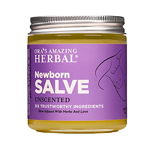 Newborn Salve, Calendula Baby Salve, Diaper Rash Cream, EWG Verified Baby Ointment, Infant Massage, Acne Eczema, Butt Cream, Cradle Cap, Natural Paraben Free, Ora's Amazing Herbal, 4 oz