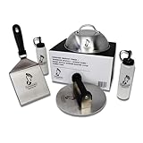 Sasquash 'Bigfoot' Burger Master Kit - Professional Grade Burger Press - Monster 8' Wide 3+ Pound Welded Stainless Steel Smashed Burger Grill Tools (5pc Burger Master Kit)