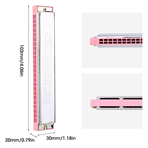 gaita de boca profissional,Kids Clearly Colorful Translucent Clé Harmonica colorée de C 24 trous, Harmonica C avec étui replacement pour débutants(Rose) - Les Beatles, Paul McCartney, John Lennon, RIngo Starr, George Harrison gaita de boca profissional,Kids Clearly Colorful Translucent Clé Harmonica colorée de C 24 trous, Harmonica C avec étui replacement pour débutants(Rose) – Image 7