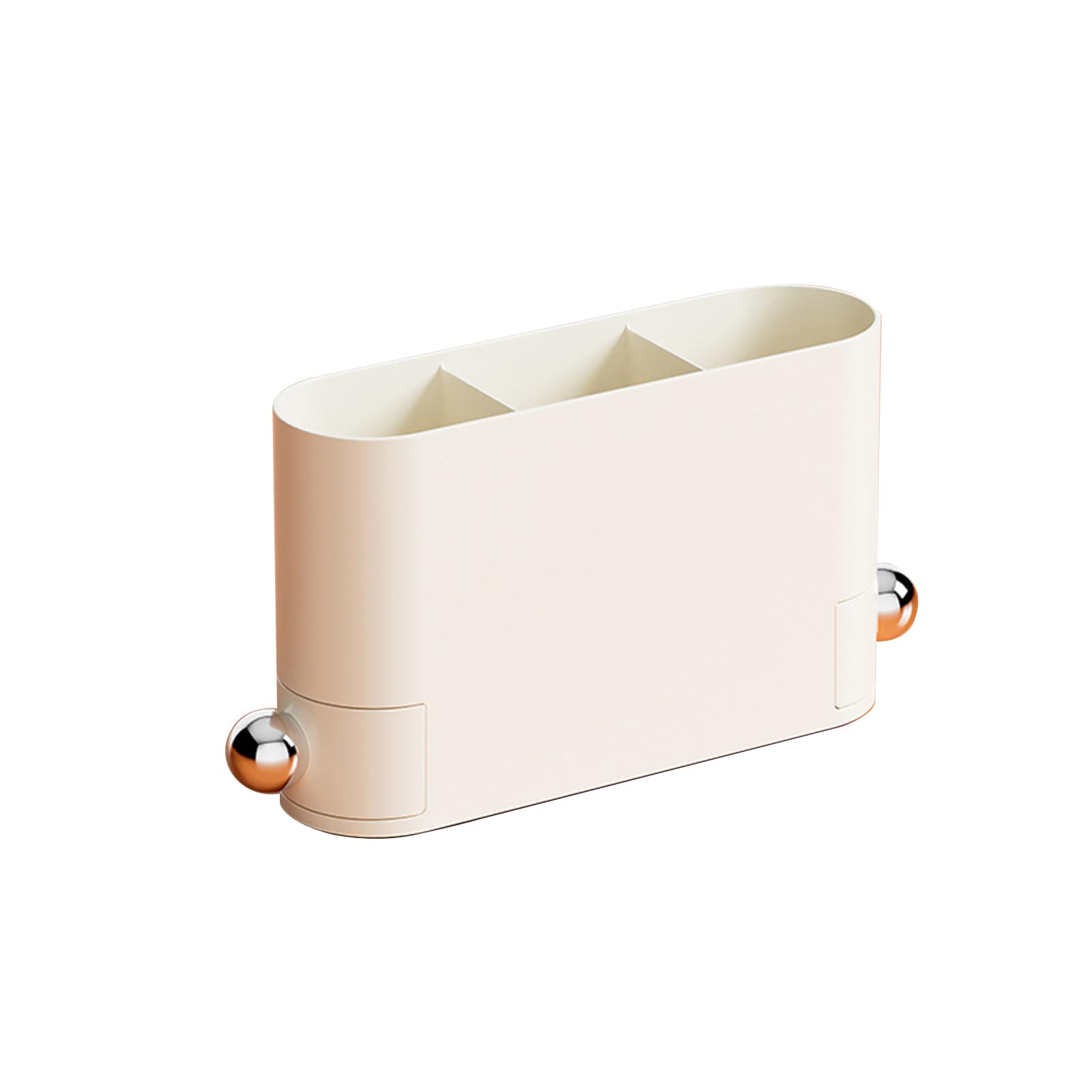 Małe etui do przechowywania z 3 przegródkami i 2 szufladami, kosmetycznym pudełkiem do przechowywania pędzla do makijażu piórnik organizer na biurko akcesoria do przechowywania (biały)