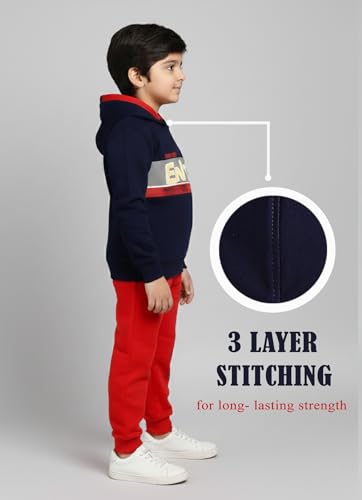 Image of Pure Cotton Full Sleeves Winter Hoodie Sweatshirt and Full Pant Set For Boys Kids