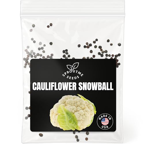 Cauliflower Snowball Seeds for Planting – 300+ Heirloom Non-GMO White Head Cauliflower, Cool Season...
