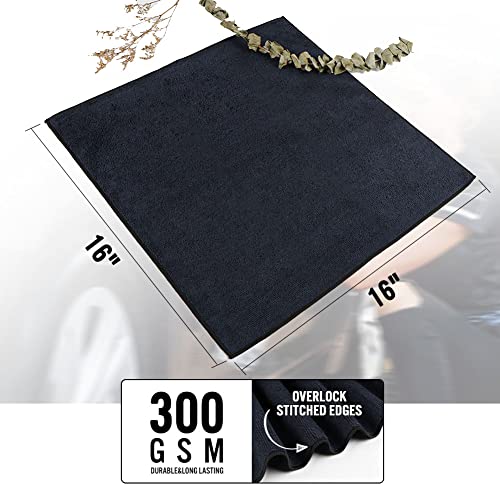 HOMEXCEL Microfiber Towels for Cars,Premium All-Purpose Cleaning Cloths,Lint Free,Scratch Free,Highly Absorbent Washing Towels Cleaning Rags for Kitchen,Car,Window,Glass,300GSM,16" x 16",6 Pack - Thumbnail 2