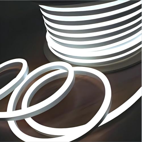 FORT 32.8FT White LED Neon Strip Lights -AC110V 120V led Light Strip Waterproof Outdoor 120LED/M...