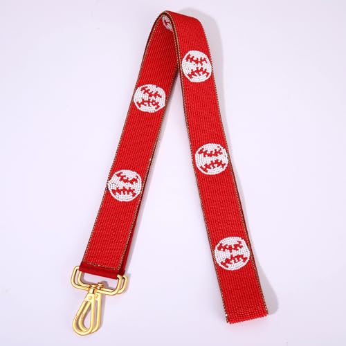 Image of Baseball Purse Strap Replacement Game Day Beaded Purse Strap for Stadium Approved Clear Bag Crossbody Bag Straps